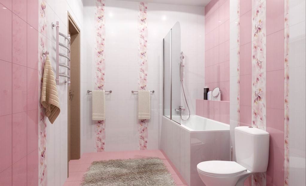 ПВХ-панели в ванной на стенах выглядят достаточно красиво и эстетично