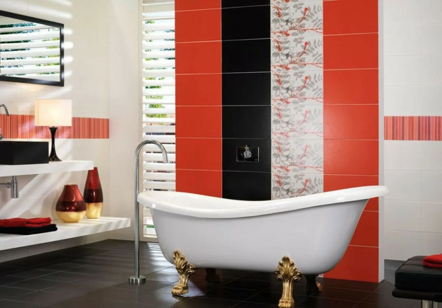 Комбинирование по цветам керамической плитки в ванной комнате