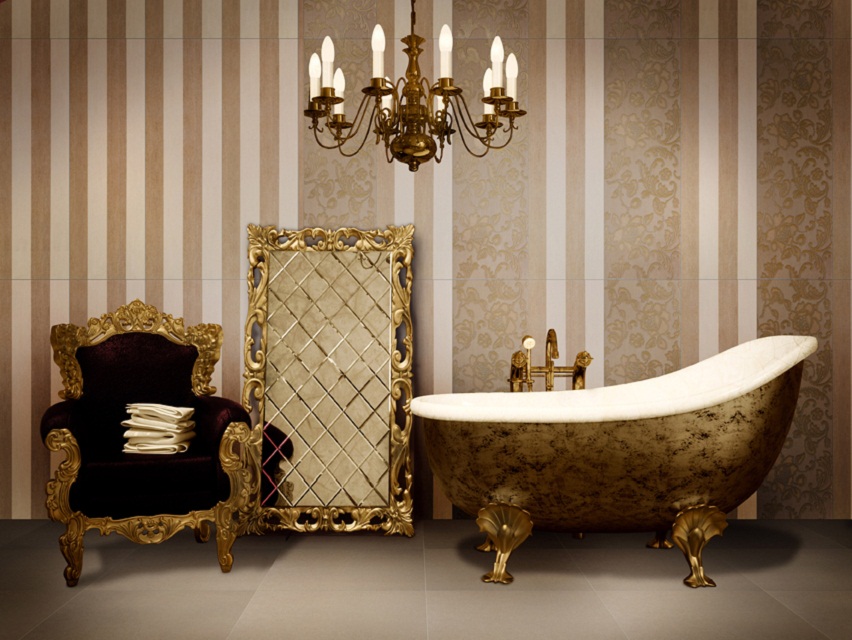 Плитка для ванной в стиле барокко