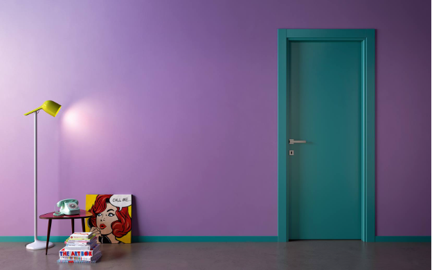 Яркие межкомнатные двери необычных цветов подойдут для стиля поп-арт
