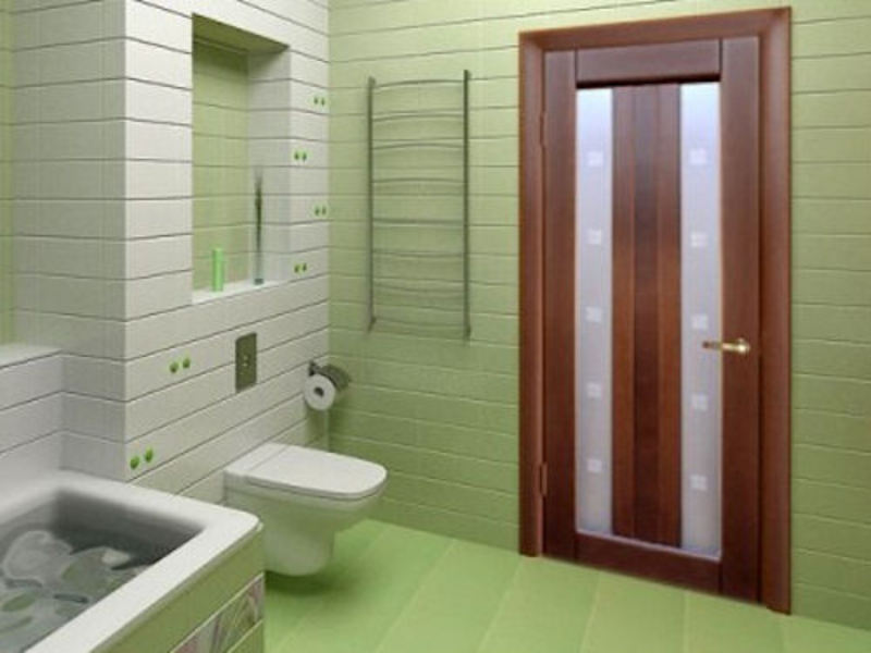 Деревянная дверь для ванной и туалета