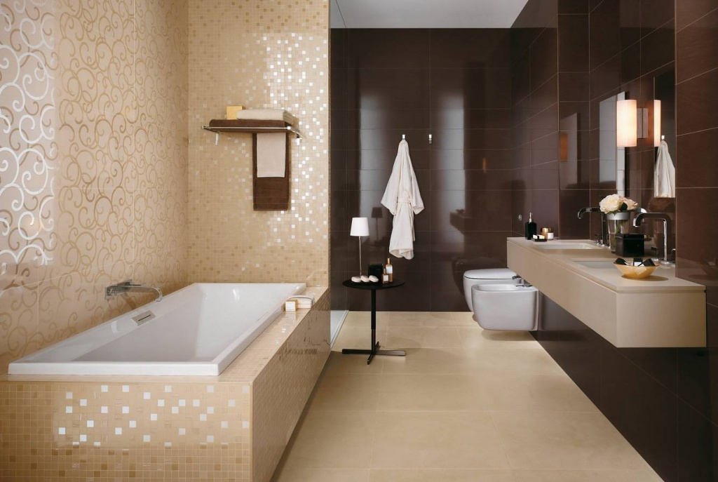 Плитка для ванной с мозаикой