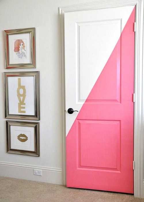 Сочетание алкидных красок в дизайне межкомнатной двери