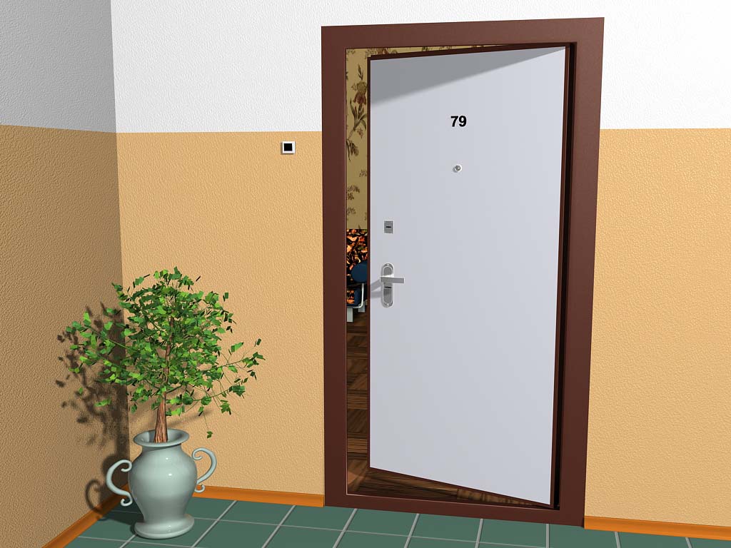 Редкий вариант открытия входной двери вовнутрь помещения