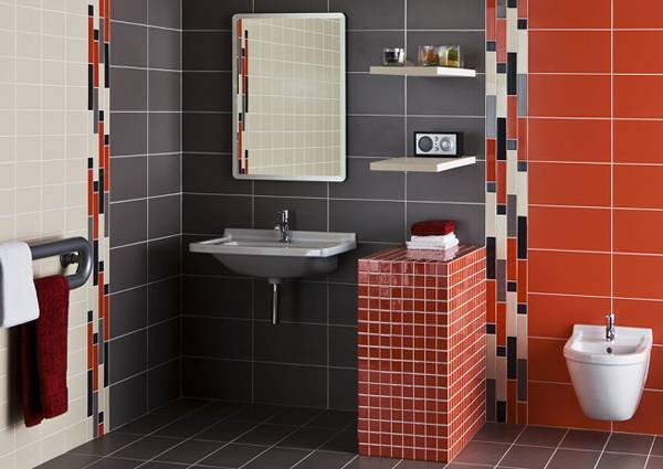 Керамическая плитка монокоттура в дизайне ванной комнаты