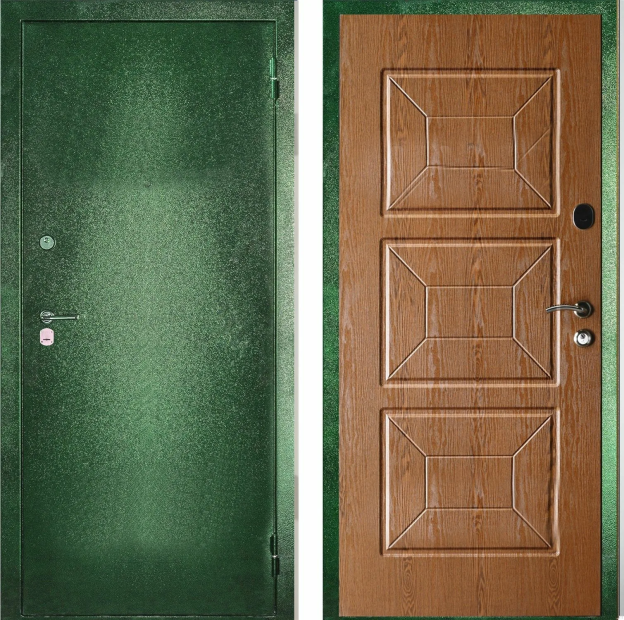 Окраска металлической двери снаружи и вид с внутренней стороны