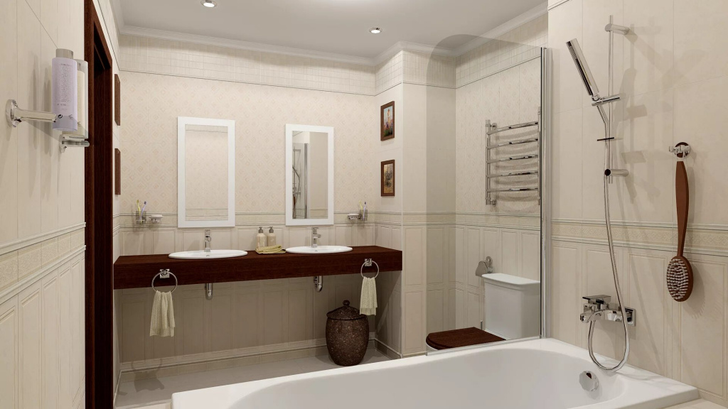 Для ванной комнаты необходимо выбирать напольные плинтуса из влагостойких материалов