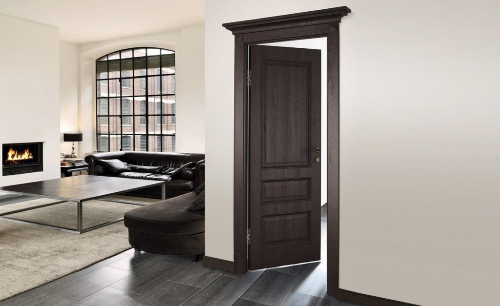 Межкомнатная дверь с коробкой в цвет полотна