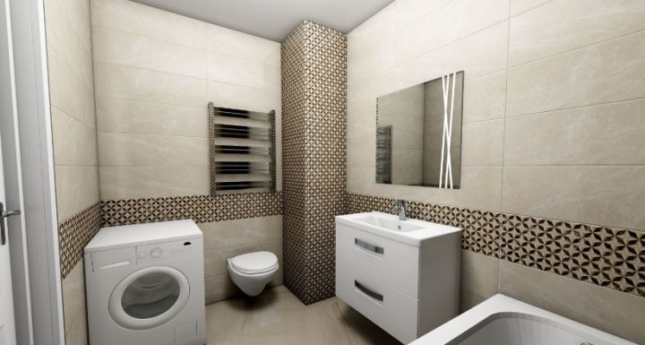 Раскладка плитки в интерьере ванной комнаты: дизайнерские идеи и схемы укладки