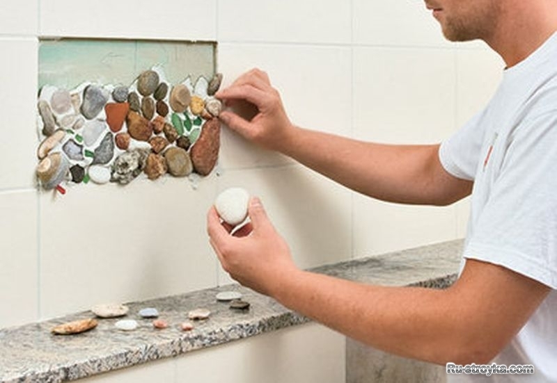 Замена фрагмента керамической плитки в ванной