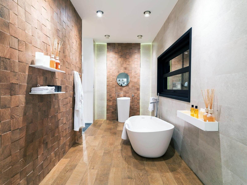 Дизайн ванной комнаты в коричневых тонах фото