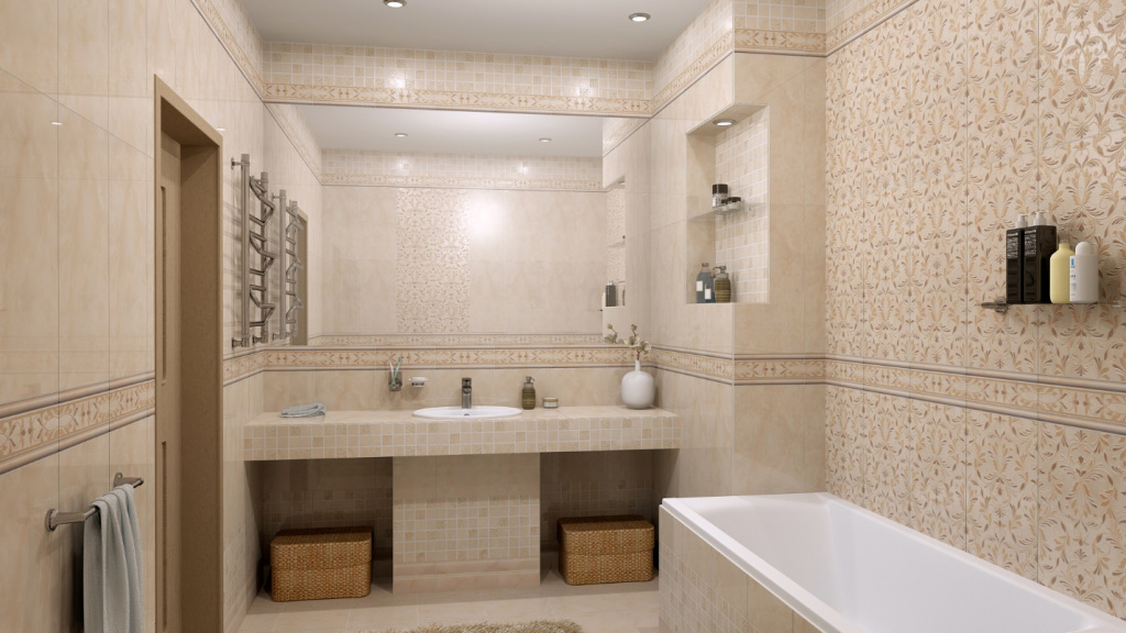 Бежевая ванная комната: фото с примерами дизайна