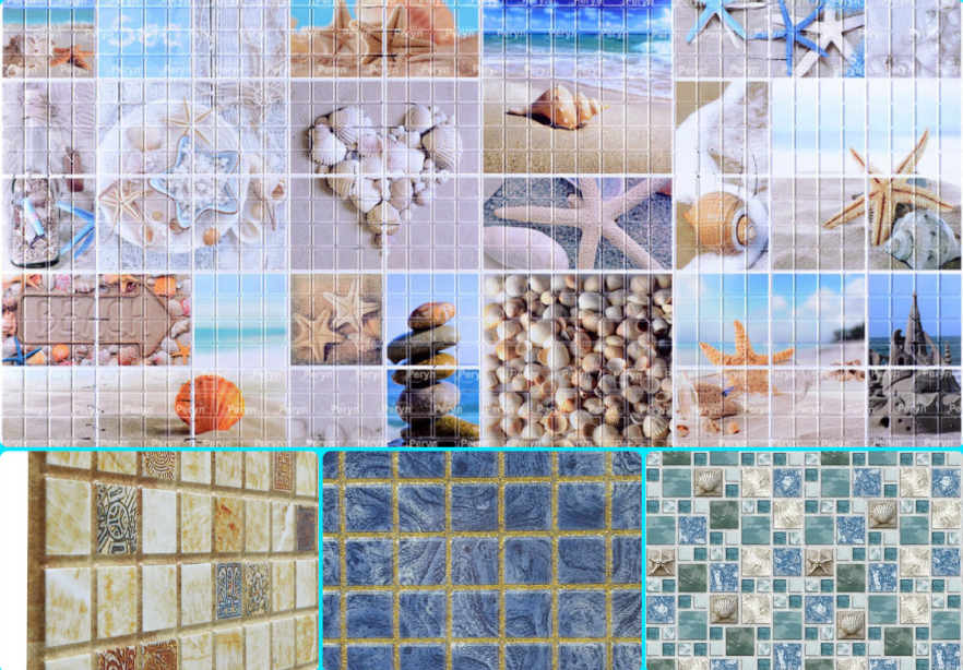 Оформление панно из мозаики в ванной