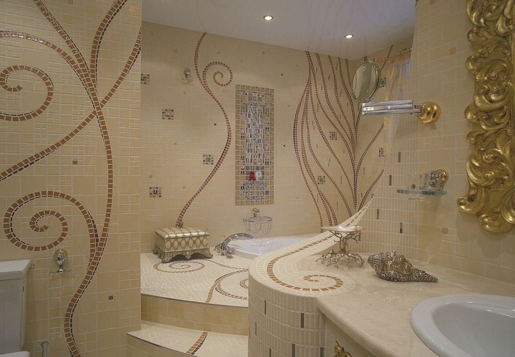 Создать гармоничное сочетание плитки на полу и стенах ванной можно только по рекомендации производителя