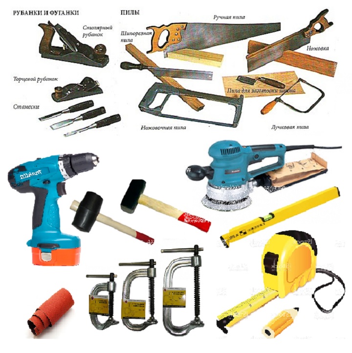 Инструменты, необходимые для изготовления деревянной двери