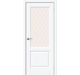 Дверь межкомнатная «Неоклассик-33» White Silk остекление White Сrystal