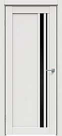 Дверь межкомнатная "Concept-608" Белоснежно матовый, стекло Лакобель чёрное