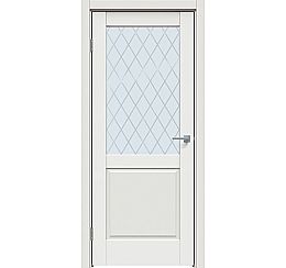 Дверь межкомнатная "Concept-629" Белоснежно матовый, стекло Ромб