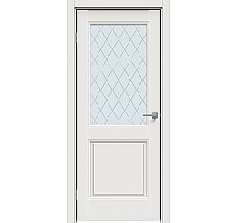 Дверь межкомнатная "Concept-657" Белоснежно матовый, стекло Ромб