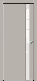 Дверь межкомнатная "Concept-702" Шелл грей стекло Лакобель белое, кромка-чёрная матовая