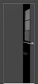 Дверь межкомнатная "Concept-703" Дарк грей, вставка Лакобель чёрный, кромка-ABS