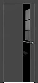 Дверь межкомнатная "Concept-703" Дарк грей, вставка Лакобель чёрный, кромка-чёрная матовая