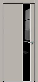Дверь межкомнатная "Concept-703" Шелл грей, вставка Лакобель чёрный, кромка-чёрная матовая