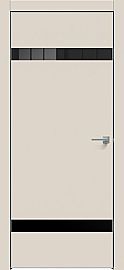 Дверь межкомнатная "Concept-704" Магнолия, вставка Лакобель черный, кромка-матовый хром