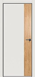 Дверь межкомнатная "Concept-708" Белоснежно матовый, вставка Дуб винчестер светлый, кромка-чёрная матовая