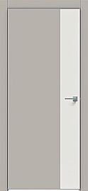 Дверь межкомнатная "Concept-708" Шелл грей, вставка Белоснежно матовый, кромка-матовый хром