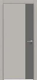 Дверь межкомнатная "Concept-708" Шелл грей, вставка Медиум грей, кромка-матовый хром