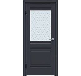Дверь межкомнатная "Design-626" Дарк блю стекло Ромб