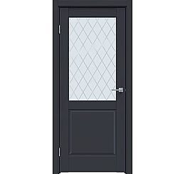 Дверь межкомнатная "Design-629" Дарк блю стекло Ромб