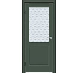 Дверь межкомнатная "Design-629" Дарк грин стекло Ромб