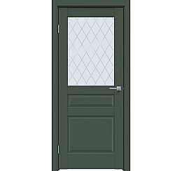 Дверь межкомнатная "Design-633" Дарк грин стекло Ромб