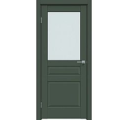 Дверь межкомнатная "Design-633" Дарк грин стекло Сатинат белый