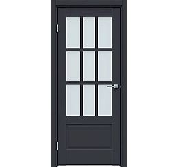 Дверь межкомнатная "Design-641" Дарк блю стекло Сатинат белый