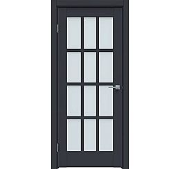 Дверь межкомнатная "Design-642" Дарк блю стекло Сатинат белый
