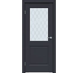 Дверь межкомнатная "Design-657" Дарк блю, стекло Ромб
