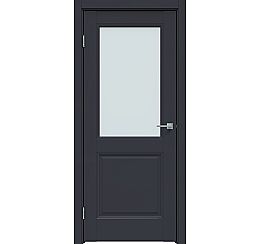 Дверь межкомнатная "Design-657" Дарк блю, стекло Сатинат белый