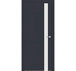 Дверь межкомнатная "Design-702" Дарк блю, вставка Лакобель белый, кромка-ABS