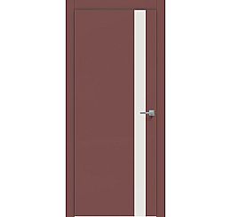 Дверь межкомнатная "Design-702" Лофт ред, вставка Лакобель белый, кромка-ABS