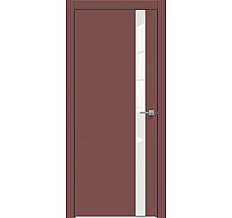 Дверь межкомнатная "Design-702" Лофт ред, вставка Лакобель белый, кромка-чёрная матовая