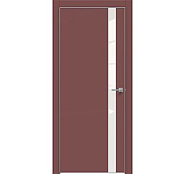 Дверь межкомнатная "Design-702" Лофт ред, вставка Лакобель белый, кромка-матовый хром