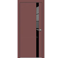 Дверь межкомнатная "Design-702" Лофт ред, вставка Лакобель черный, кромка-чёрная матовая