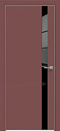 Дверь межкомнатная "Design-702" Лофт ред, вставка Лакобель черный, кромка-матовый хром