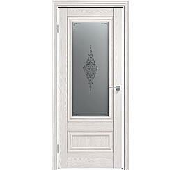 Дверь межкомнатная "Future-599" Дуб патина золото, стекло Сатин графит лак прозрачный