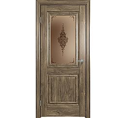 Дверь межкомнатная "Future-621" Дуб винчестер трюфель, стекло Сатин бронза бронзовый пигмент