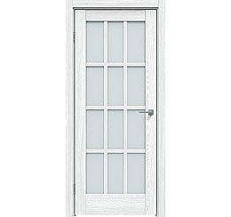Дверь межкомнатная  "Future-642" Дуб патина серый стекло Сатинато белое