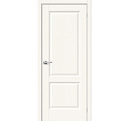 Дверь межкомнатная из эко шпона «Неоклассик-32» White Wood глухая